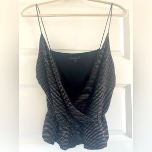 Size large metallic striped top